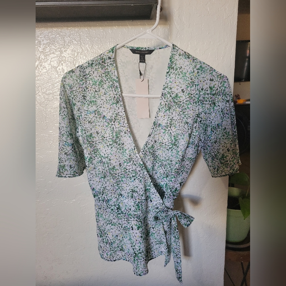 Banana Republic Floral Wrap Top